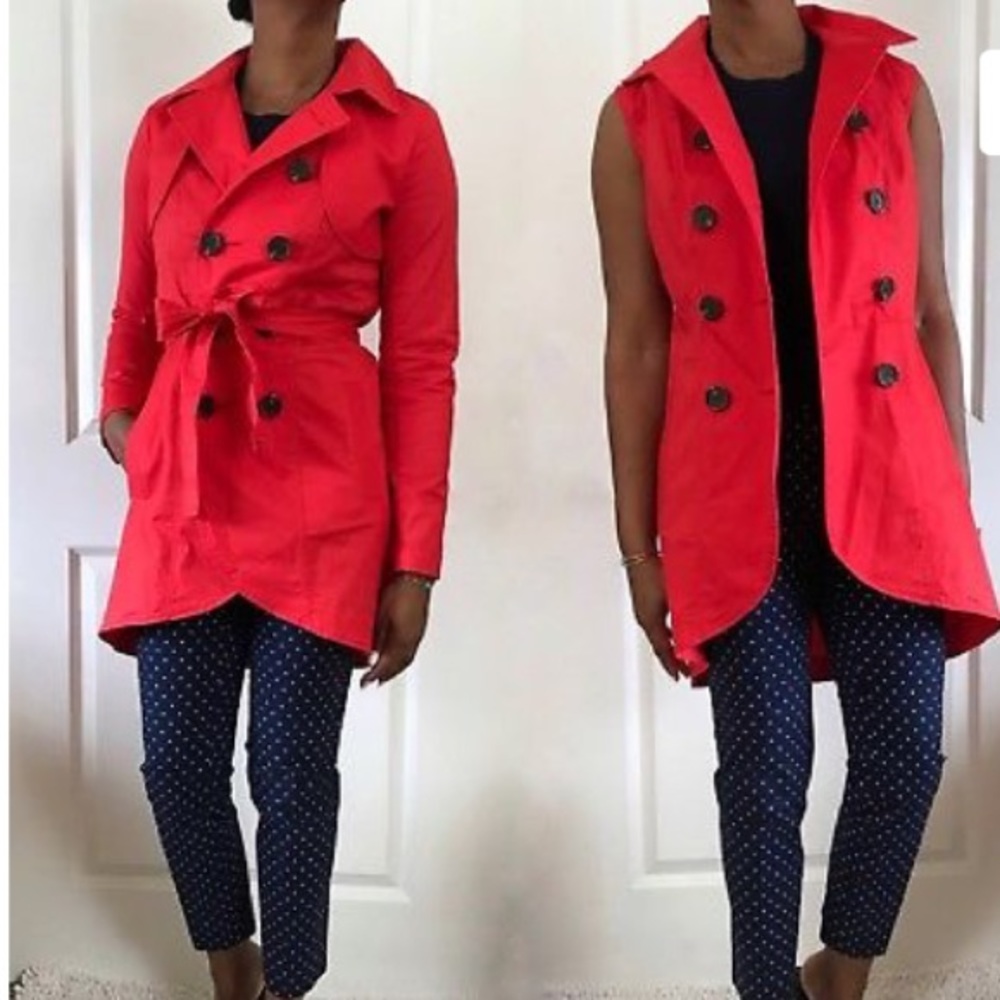 Cabi Poppy Red Trench Coat